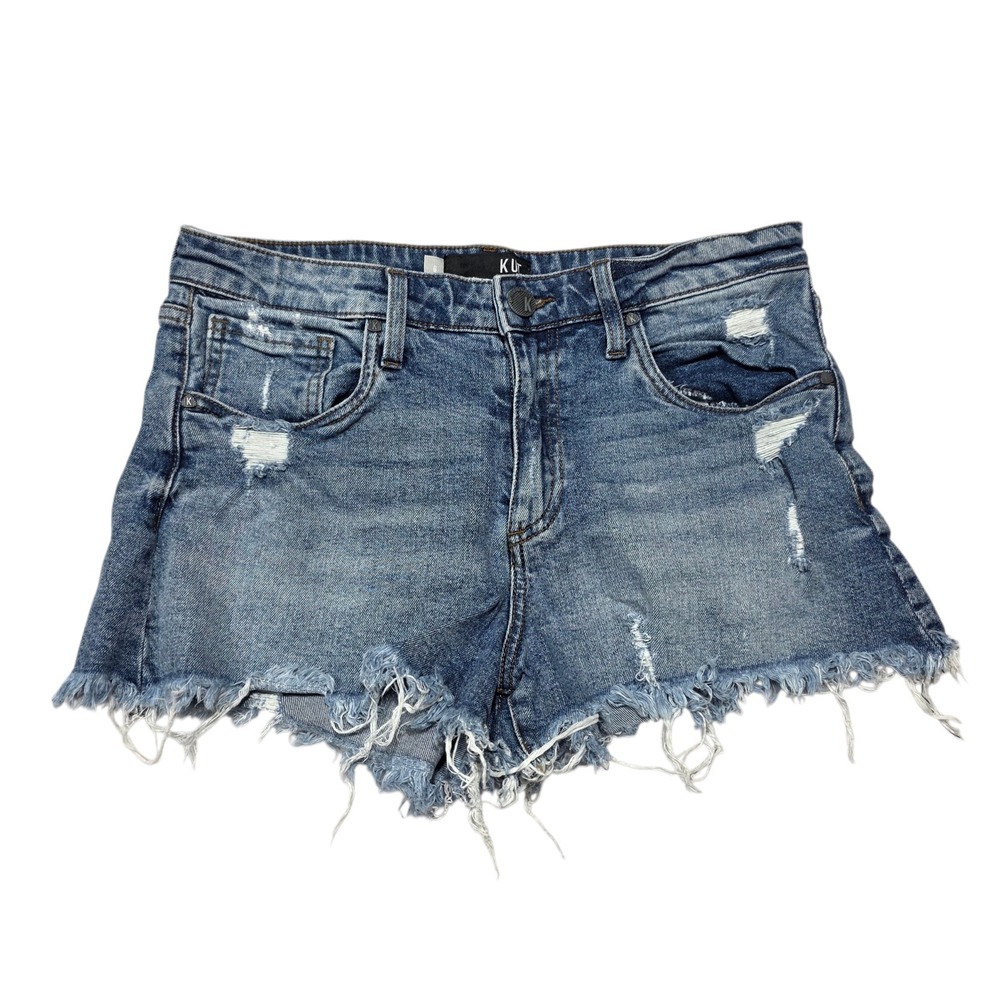 KUT from the Kloth Jane High Rise Distressed Denim Cutoff Shorts Women's Size 6